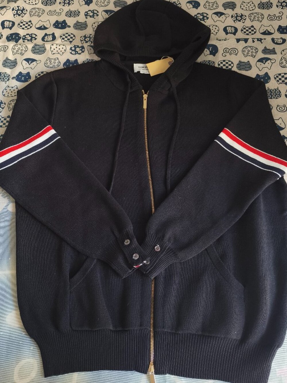 Thom Browne Knit Hooded Zip-Up Cardigan - Picture 1 of 8